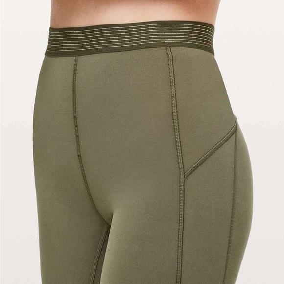 NWOT Rare Lululemon Principal Dancer Golden Lining Tight in Armory - Picture 4 of 10